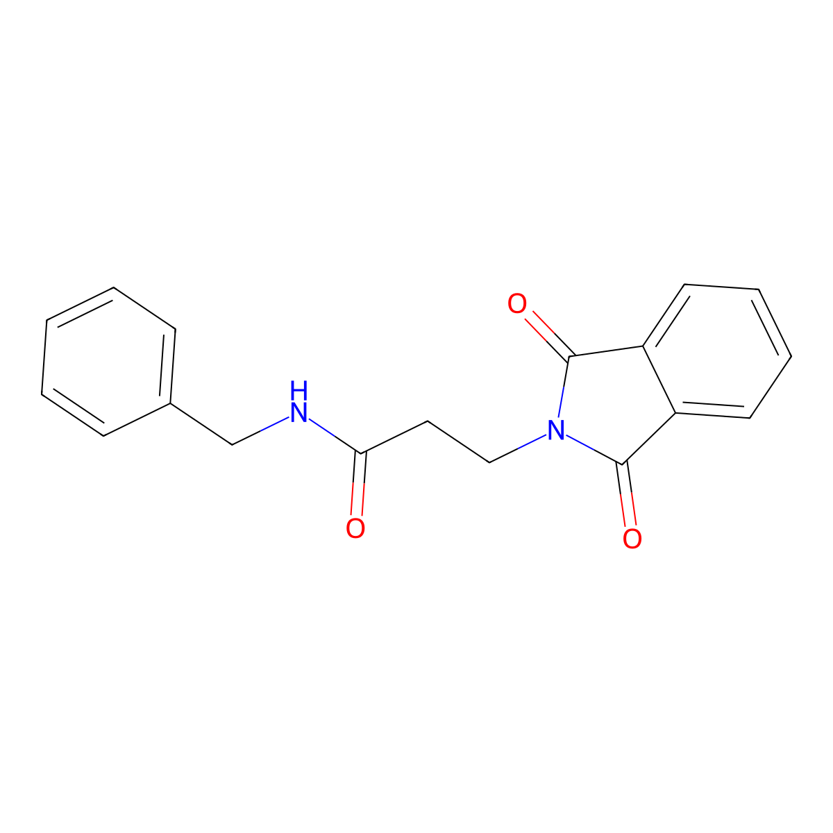 N-benzyl-3-(1,3-dioxoisoindolin-2-yl)propanamide molecular structure, CAS 4905-27-5