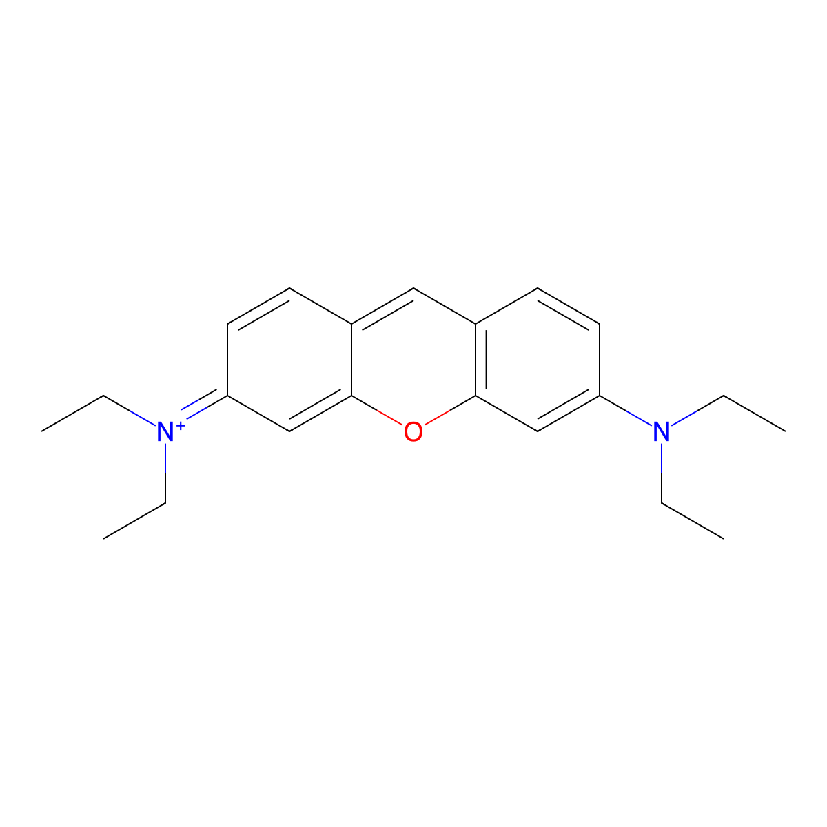 Ethanaminium, N-[6-(diethylamino)-3H-xanthen-3-ylidene]-N-ethyl-, chloride molecular structure, CAS 4905-67-3