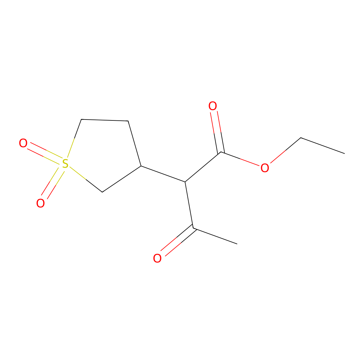 Ethyl 2-(1,1-dioxothiolan-3-yl)-3-oxobutanoate molecular structure, CAS 4905-71-9