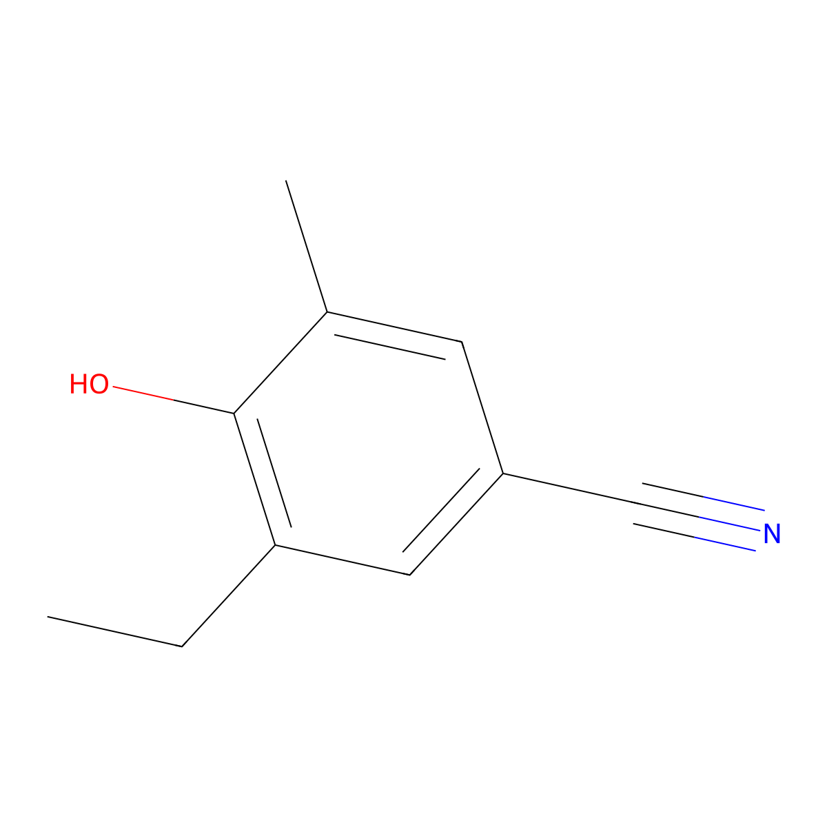 3-Ethyl-4-hydroxy-5-methylbenzonitrile molecular structure, CAS 4909-95-9