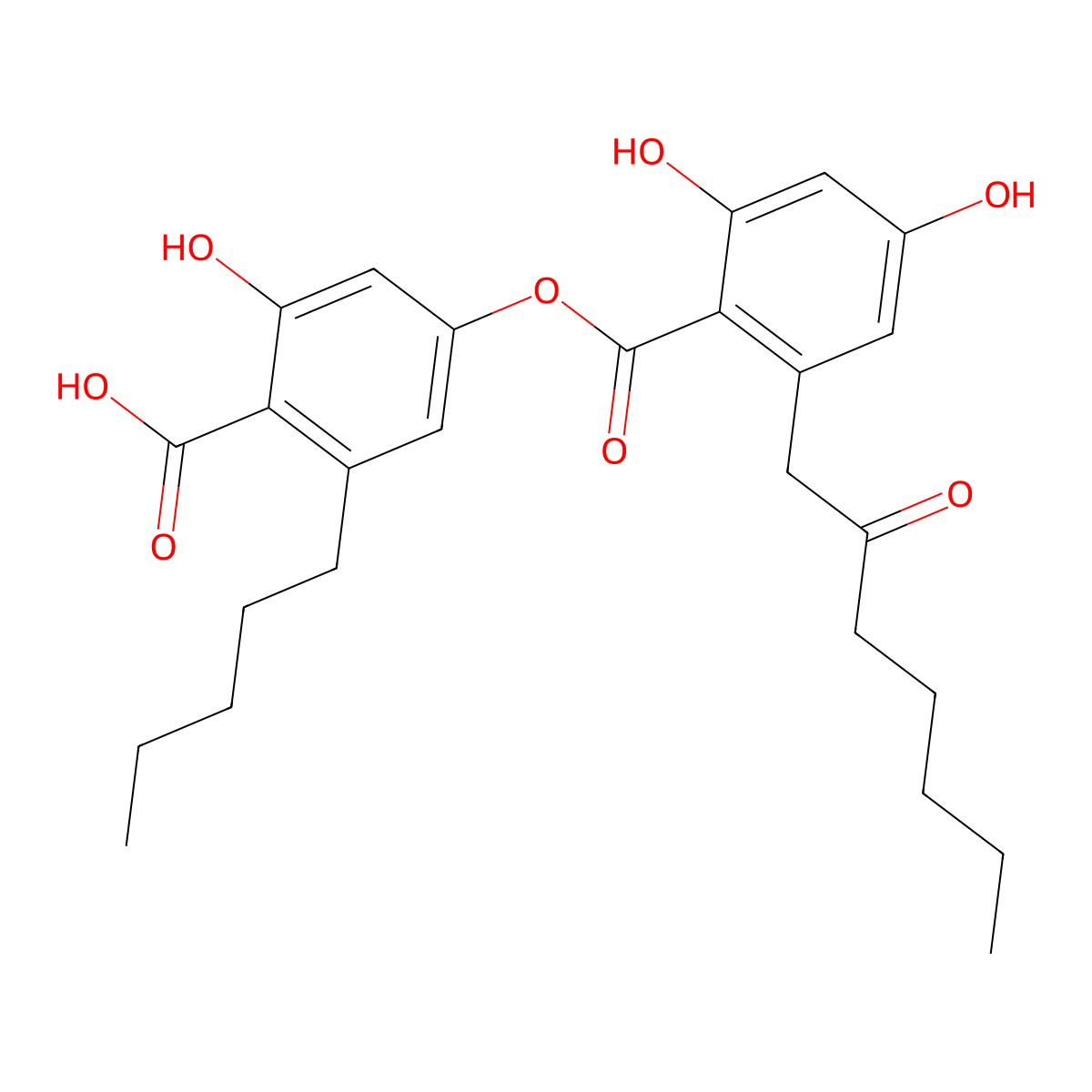 Olivetoric acid molecular structure, CAS 491-47-4