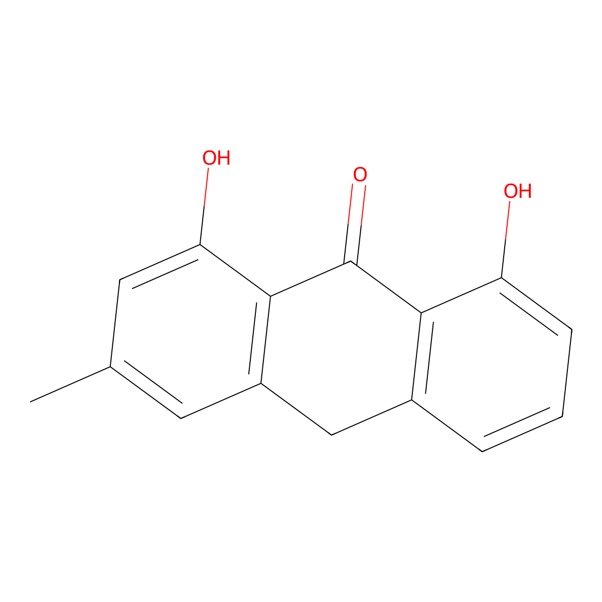 Chrysophanic acid-9-anthrone molecular structure, CAS 491-58-7