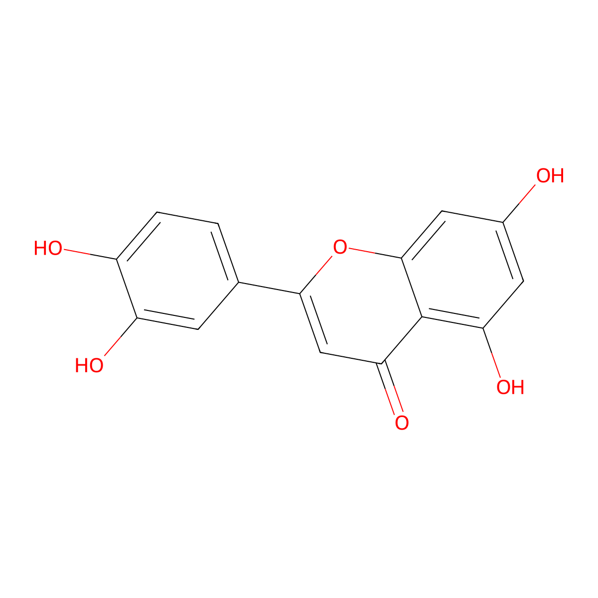 Luteolin molecular structure, CAS 491-70-3