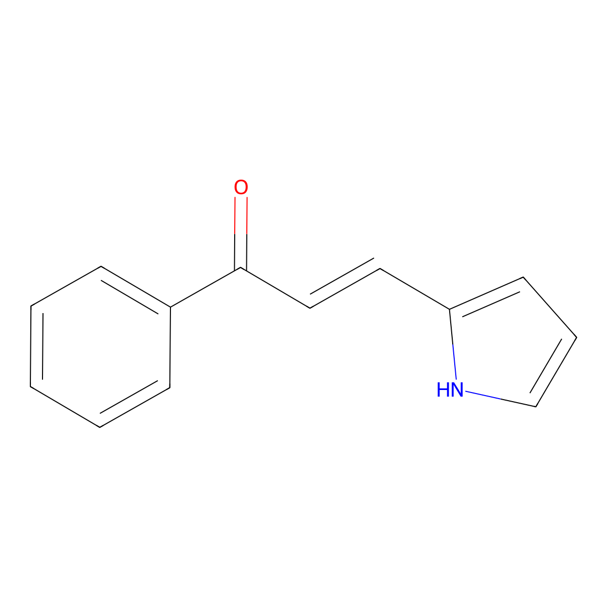 (2E)-1-phenyl-3-(1H-pyrrol-2-yl)prop-2-en-1-one molecular structure, CAS 4912-12-3