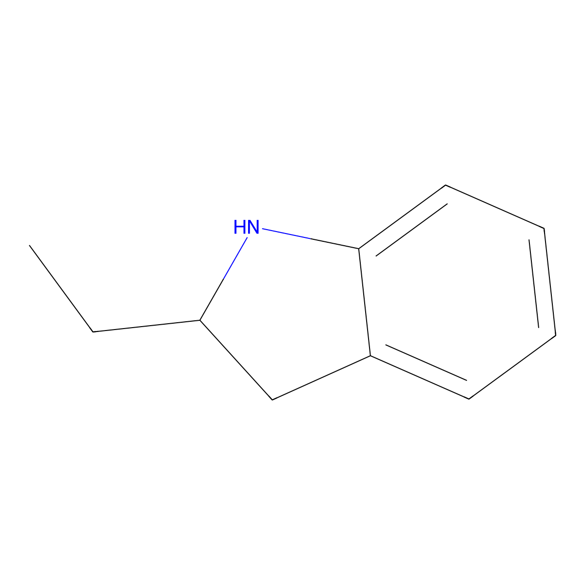 2-ethyl-2,3-dihydro-1H-indole molecular structure, CAS 4912-55-4