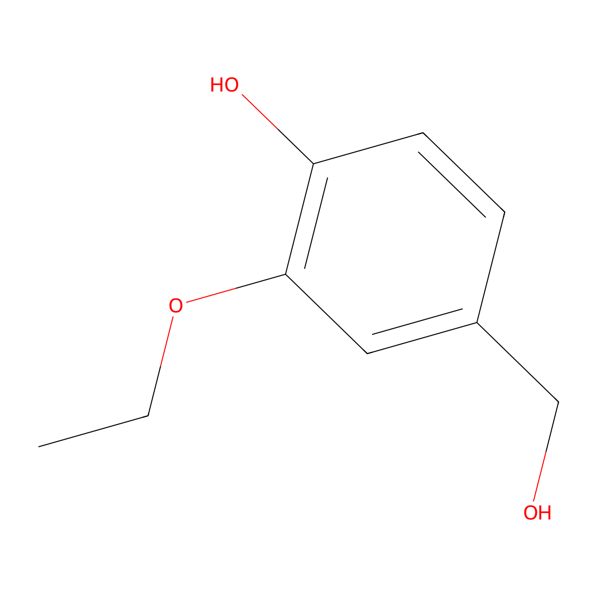 Ethyl vanillyl alcohol molecular structure, CAS 4912-58-7