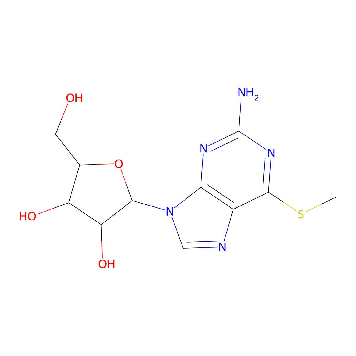 6-Methyl-thio-guanosine molecular structure, CAS 4914-73-2