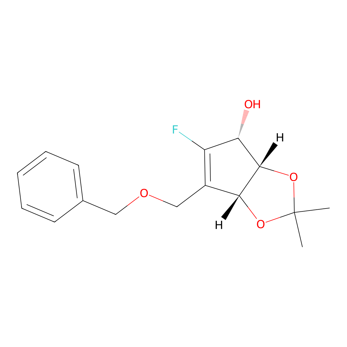 (3aS,4R,6aR)-6-[(benzyloxy)methyl]-5-fluoro-2,2-dimethyl-2H,3aH,4H,6aH-cyclopenta[d][1,3]dioxol-4-ol molecular structure, CAS 491578-02-0