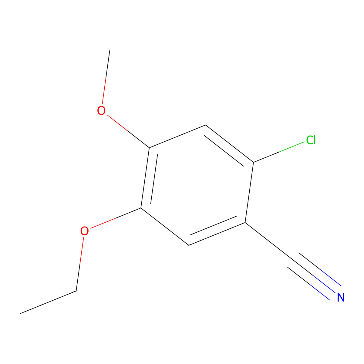 2-Chloro-5-ethoxy-4-methoxybenzonitrile molecular structure, CAS 491581-16-9