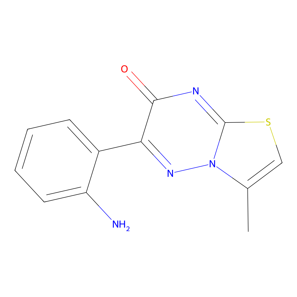 6-(2-aminophenyl)-3-methyl-7H-[1,3]thiazolo[3,2-b][1,2,4]triazin-7-one molecular structure, CAS 491581-72-7