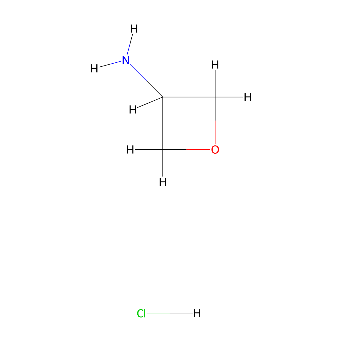 Oxetan-3-amine hydrochloride molecular structure, CAS 491588-41-1