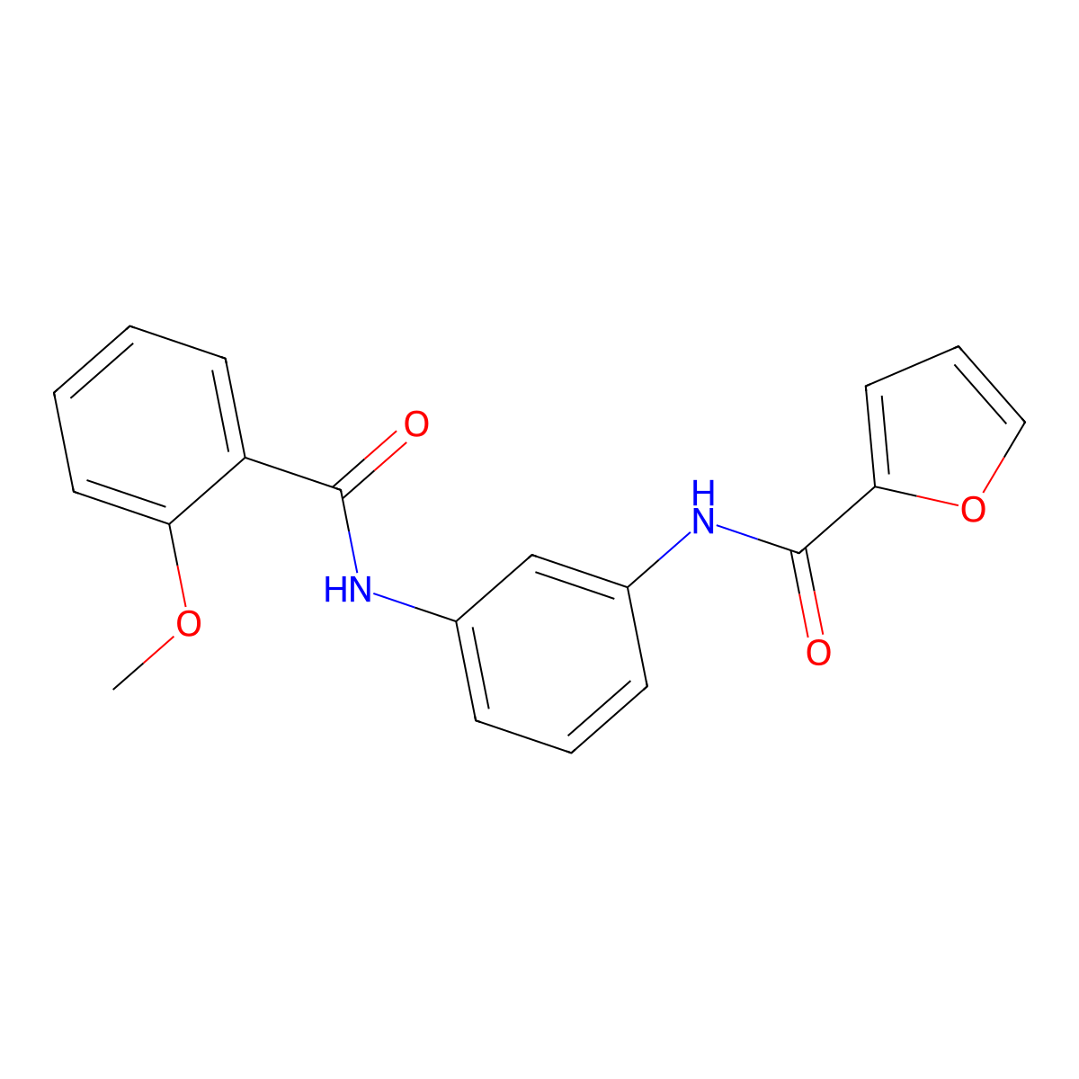 N-[3-[(2-methoxybenzoyl)amino]phenyl]furan-2-carboxamide molecular structure, CAS 491598-40-4