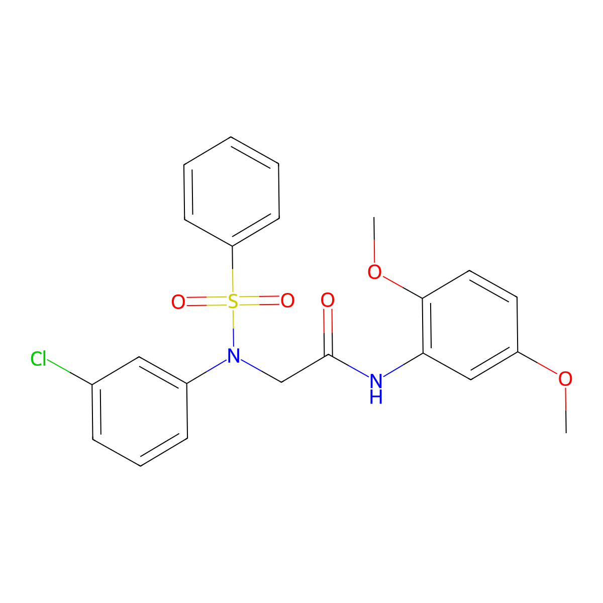 2-[N-(benzenesulfonyl)-3-chloroanilino]-N-(2,5-dimethoxyphenyl)acetamide molecular structure, CAS 491598-72-2