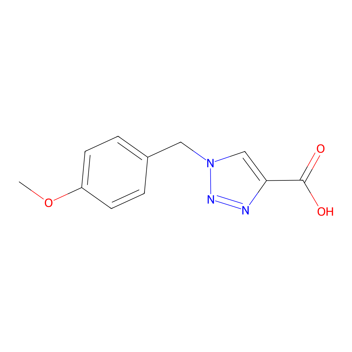 1-(4-methoxybenzyl)-1H-1,2,3-triazole-4-carboxylic acid molecular structure, CAS 4916-13-6