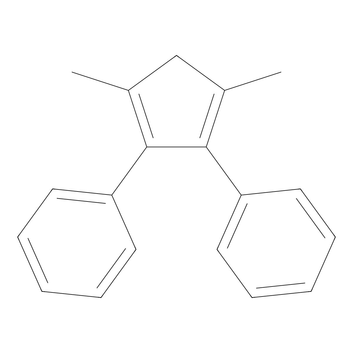 (2,4-Dimethyl-5-phenylcyclopenta-1,4-dien-1-YL)benzene molecular structure, CAS 4916-74-9