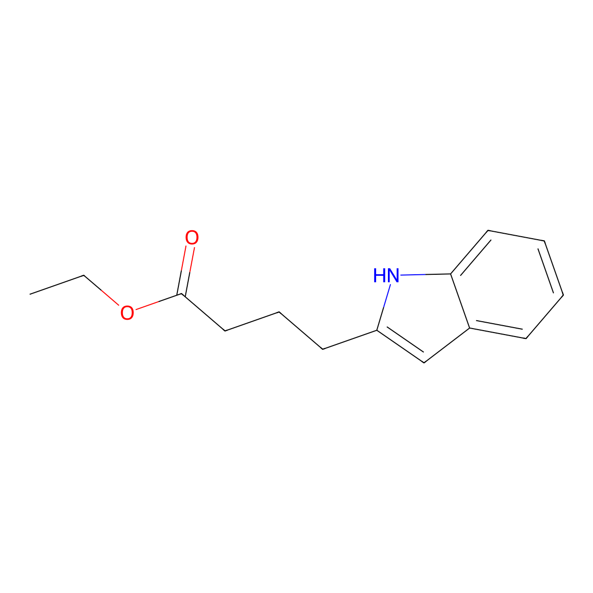 ethyl 4-(1H-indol-2-yl)butanoate molecular structure, CAS 491601-41-3
