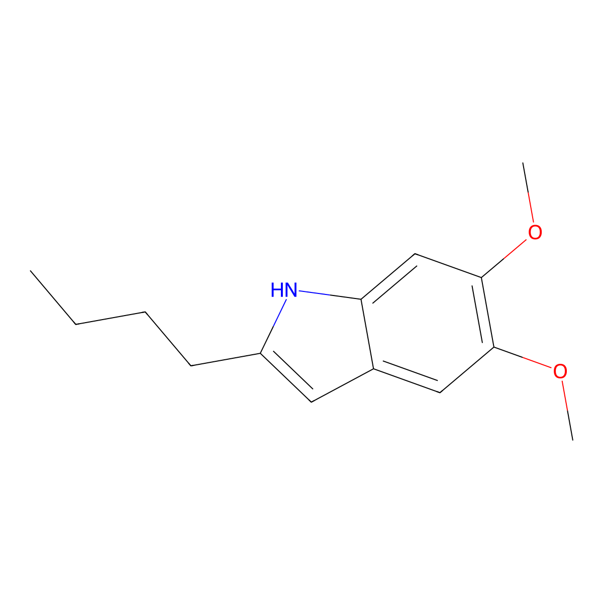 2-Butyl-5,6-dimethoxy-1H-indole molecular structure, CAS 491601-44-6