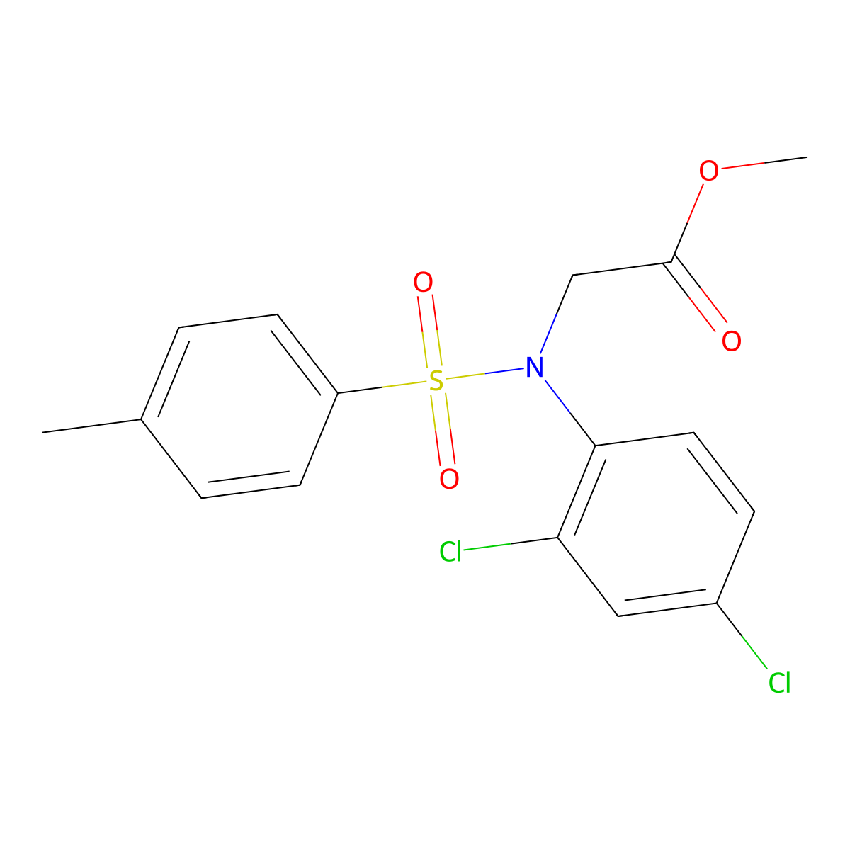 Methyl {2,4-dichloro[(4-methylphenyl)sulfonyl]anilino}acetate molecular structure, CAS 491601-98-0