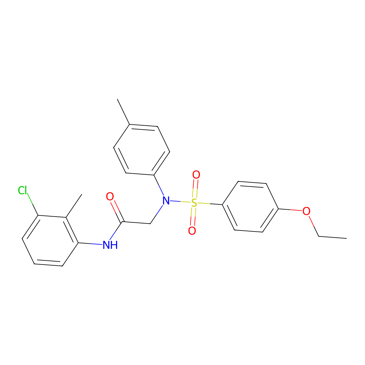 N-(3-chloro-2-methylphenyl)-2-(N-(4-ethoxyphenyl)sulfonyl-4-methylanilino)acetamide molecular structure, CAS 491601-99-1