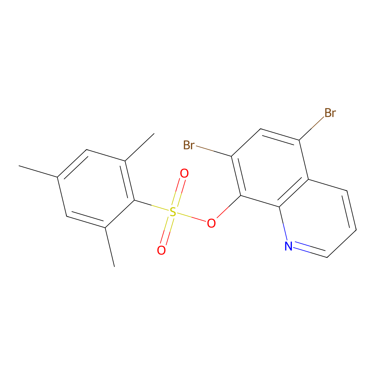 5,7-Dibromo-8-quinolyl 2,4,6-trimethylbenzenesulfonate molecular structure, CAS 491603-49-7