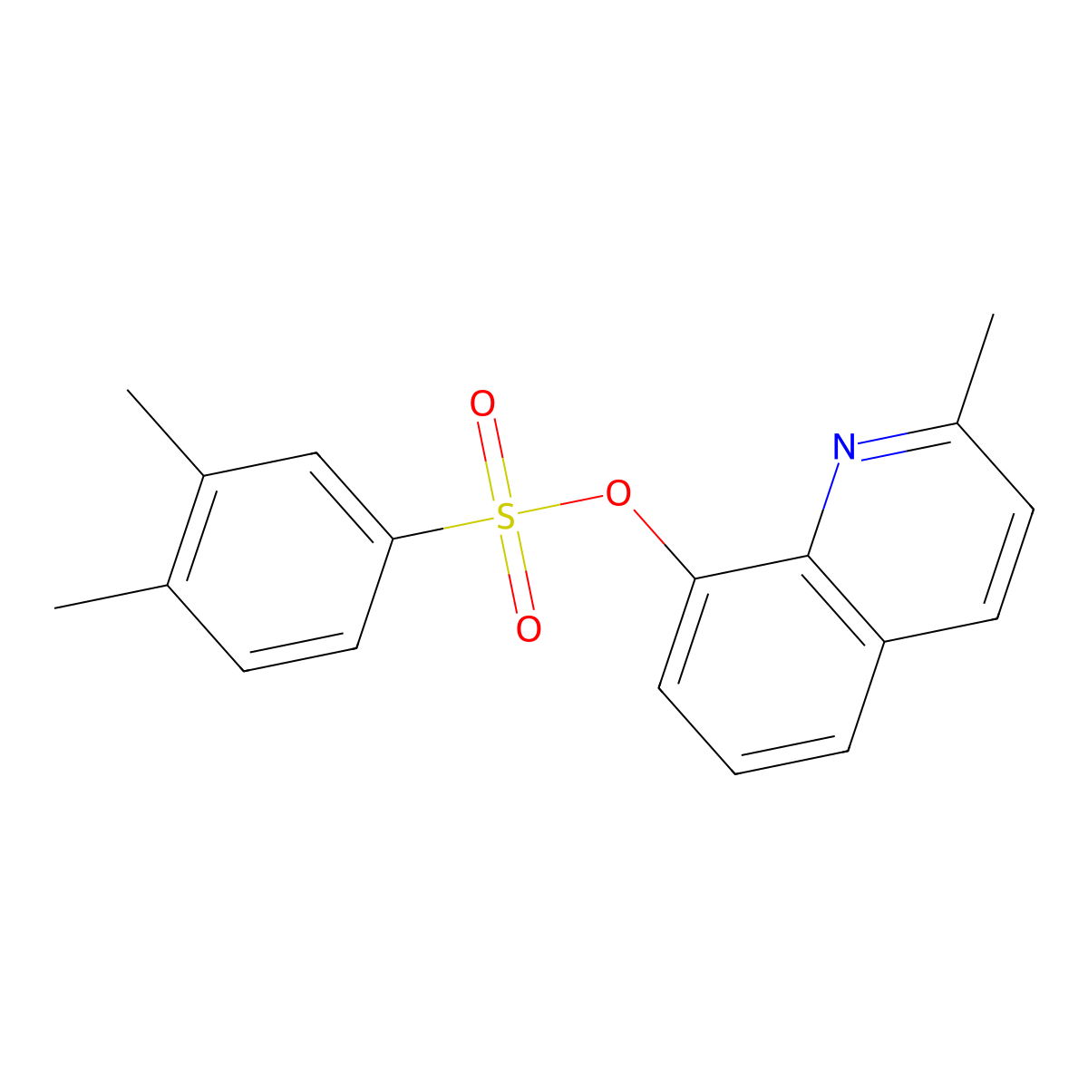 2-Methylquinolin-8-yl 3,4-dimethylbenzenesulfonate molecular structure, CAS 491603-52-2