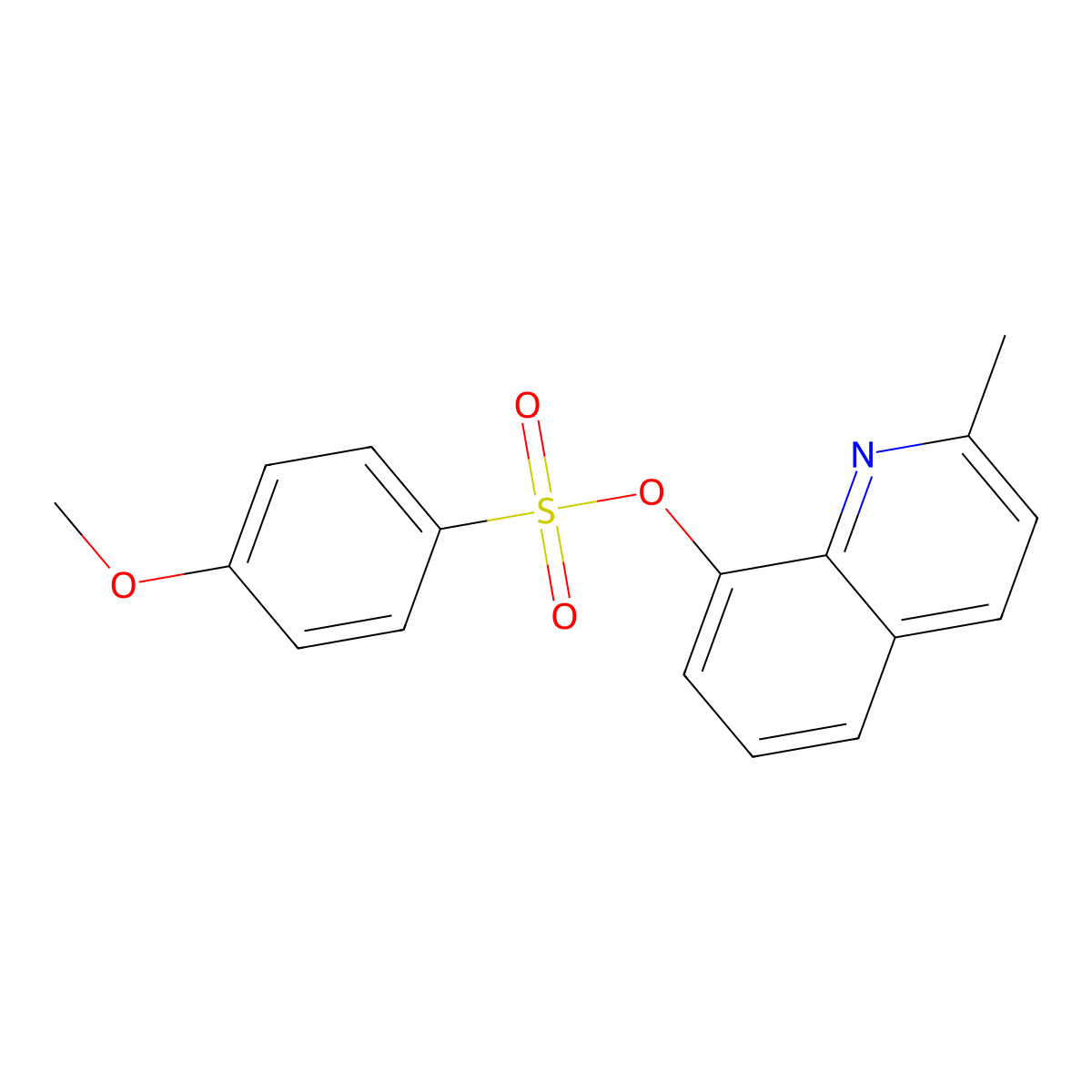 2-Methylquinolin-8-yl 4-methoxybenzenesulfonate molecular structure, CAS 491603-55-5