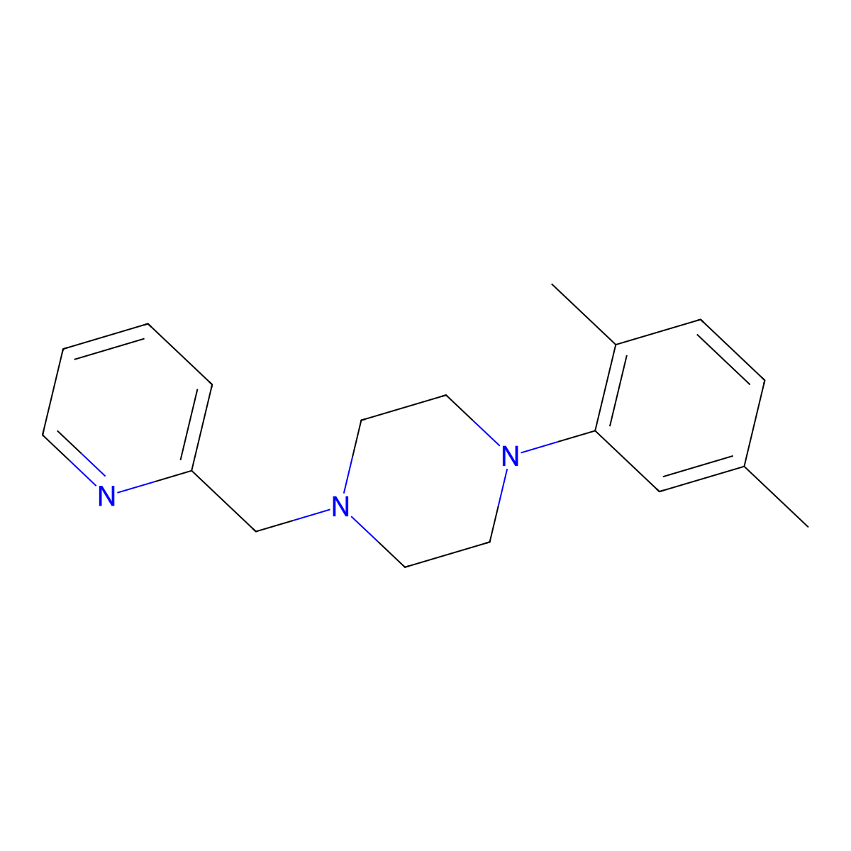 1-(2,5-Dimethylphenyl)-4-(2-pyridinylmethyl)piperazine molecular structure, CAS 491604-15-0