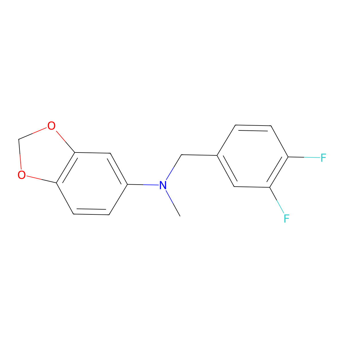 N-(3,4-Difluorobenzyl)-N-methylbenzo[d][1,3]dioxol-5-amine molecular structure, CAS 491604-79-6
