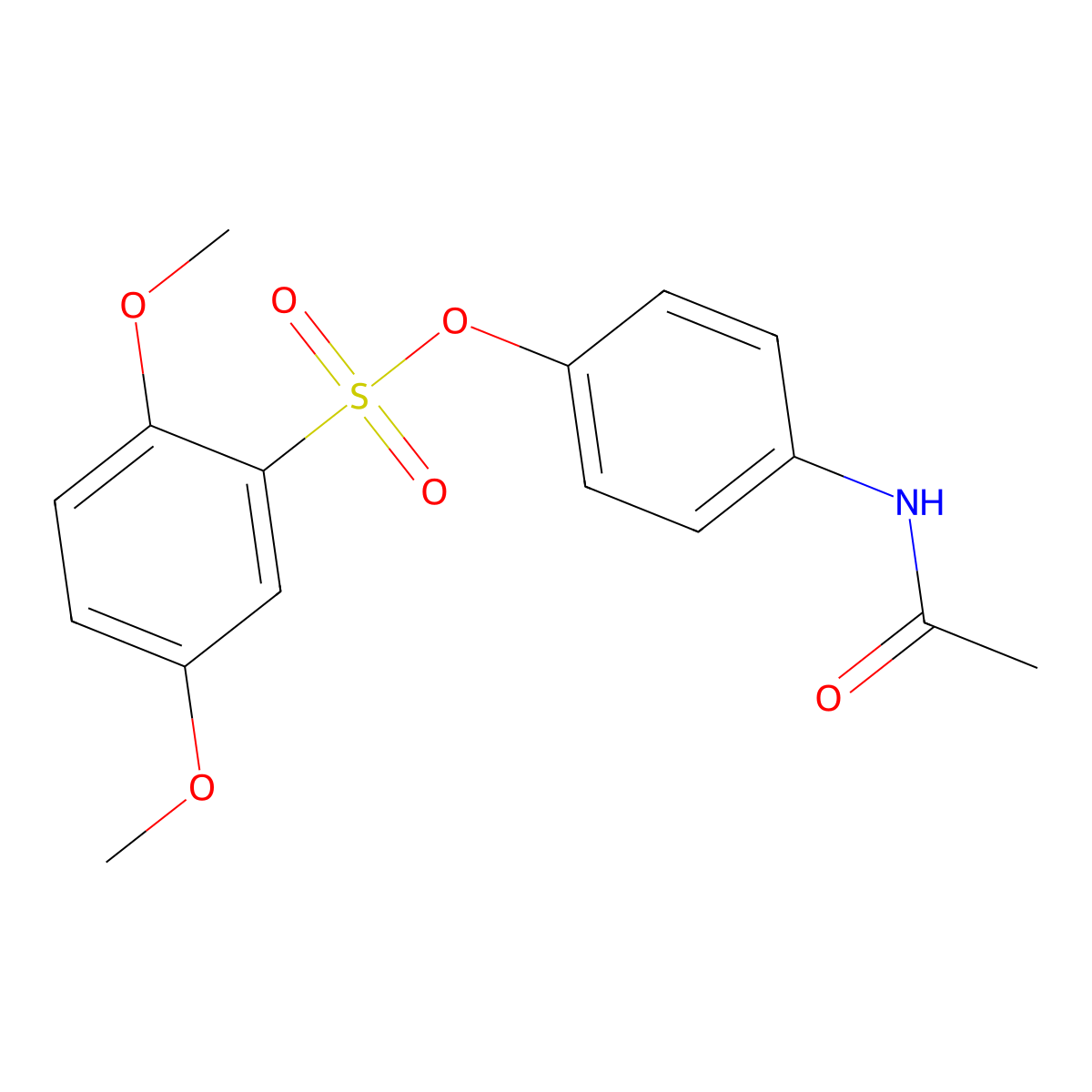 (4-Acetamidophenyl) 2,5-dimethoxybenzenesulfonate molecular structure, CAS 491605-74-4