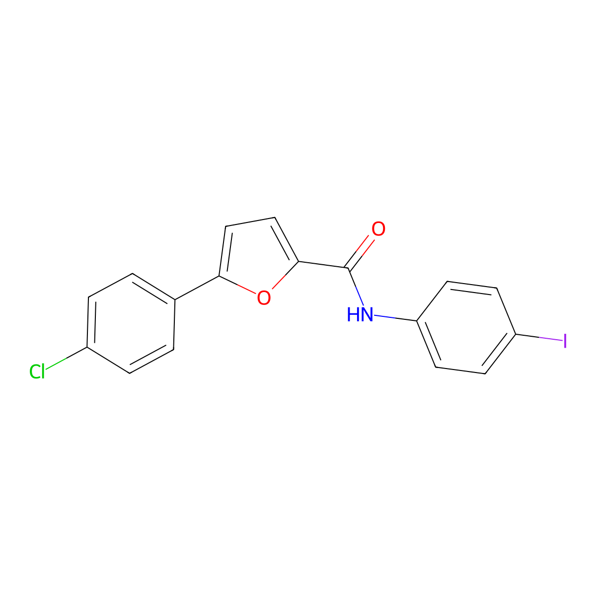 5-(4-Chlorophenyl)-N-(4-iodophenyl)-2-furamide molecular structure, CAS 491613-87-7