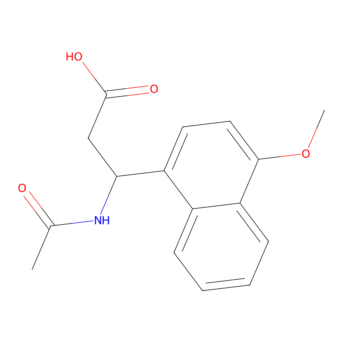 3-Acetamido-3-(4-methoxynaphthalen-1-yl)propanoic acid molecular structure, CAS 491614-03-0