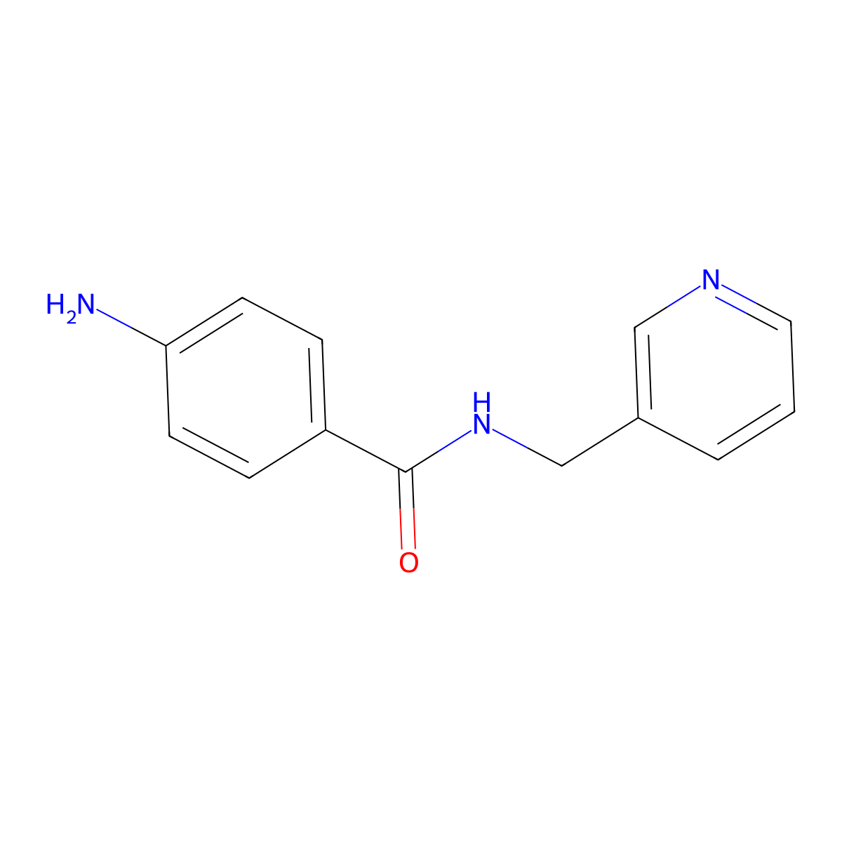 4-amino-N-(pyridin-3-ylmethyl)benzamide molecular structure, CAS 491615-37-3