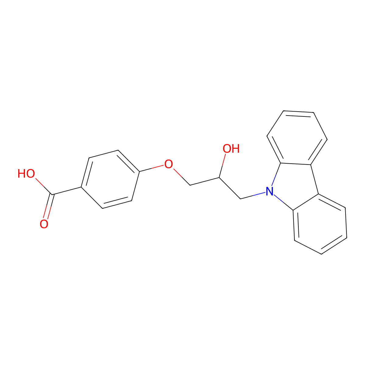 4-(3-(9H-carbazol-9-yl)-2-hydroxypropoxy)benzoic acid molecular structure, CAS 491615-97-5