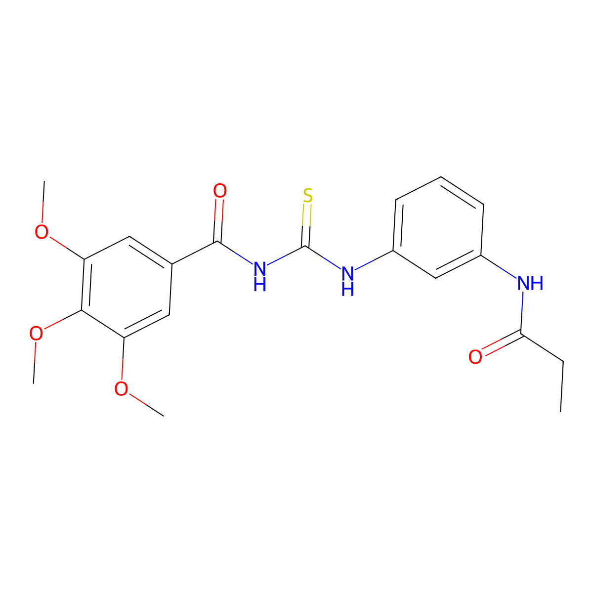 3,4,5-trimethoxy-N-[[3-(propanoylamino)phenyl]carbamothioyl]benzamide molecular structure, CAS 491616-06-9