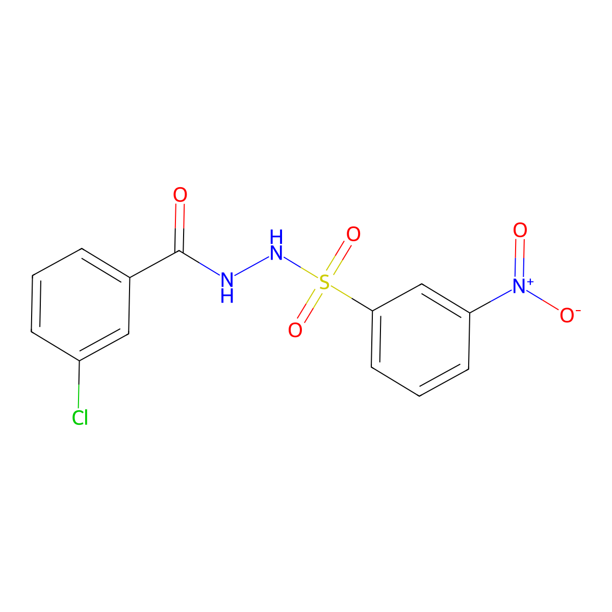 N'-(3-chlorobenzoyl)-3-nitrobenzenesulfonohydrazide molecular structure, CAS 491616-30-9