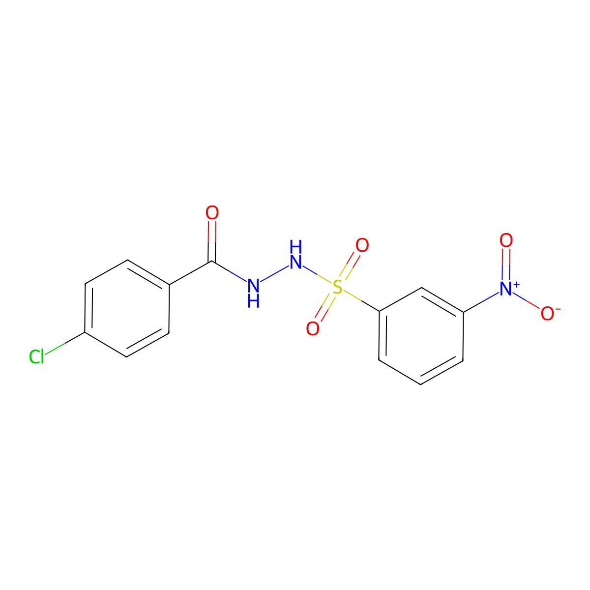 N'-(4-chlorobenzoyl)-3-nitrobenzenesulfonohydrazide molecular structure, CAS 491616-31-0