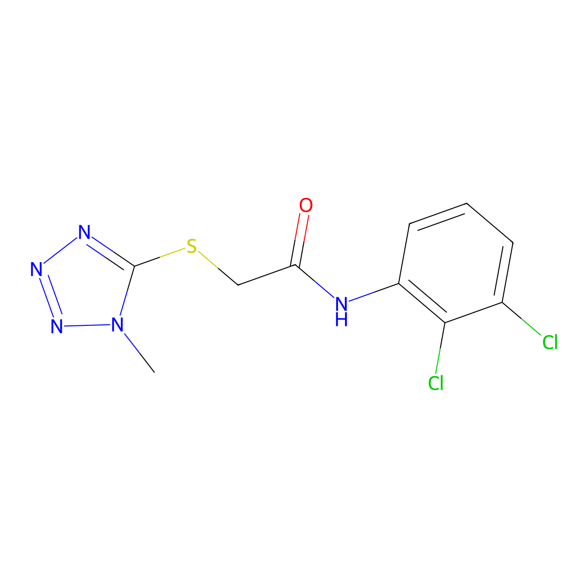 N-(2,3-dichlorophenyl)-2-(1-methyltetrazol-5-yl)sulfanylacetamide molecular structure, CAS 491628-49-0