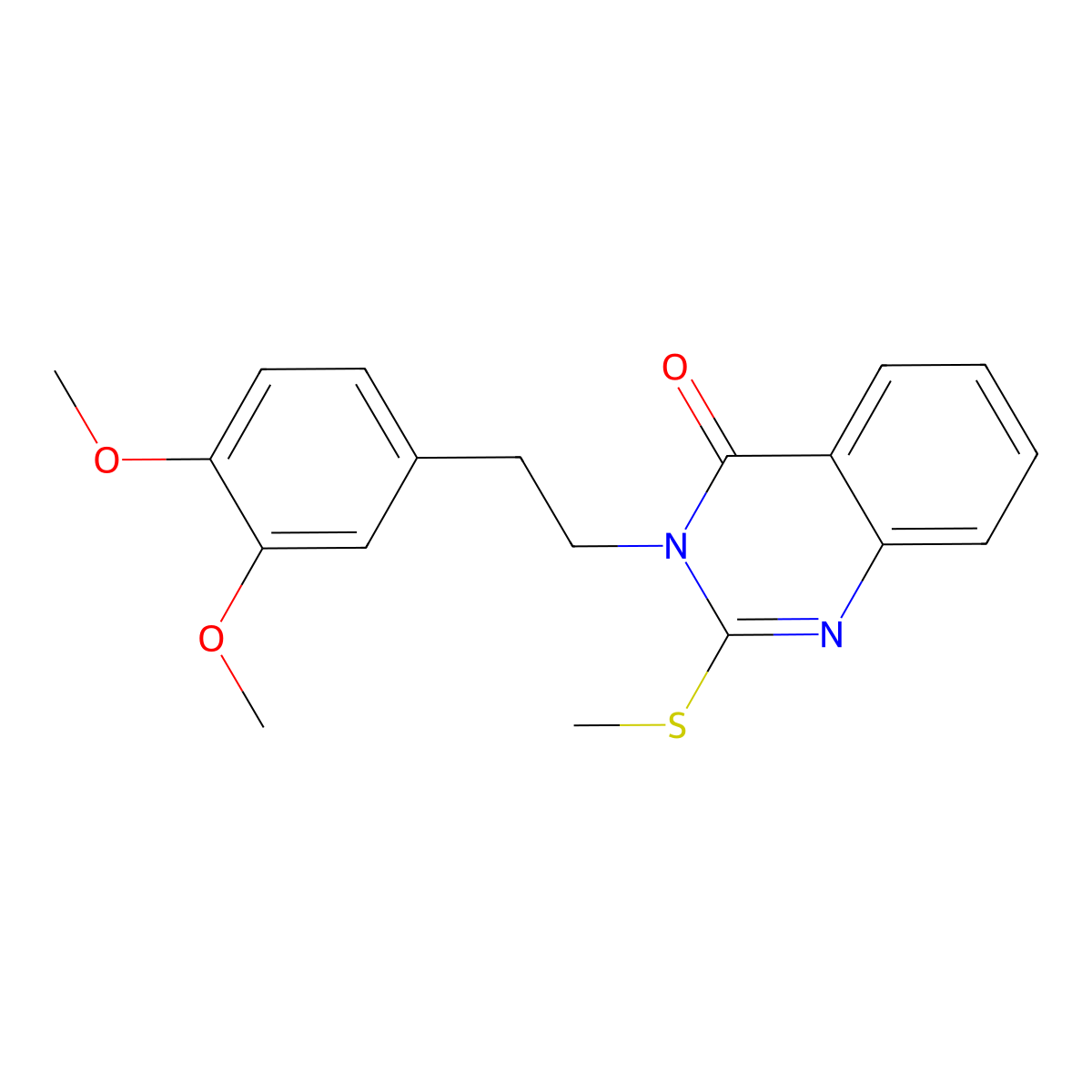 3-[2-(3,4-Dimethoxyphenyl)ethyl]-2-(methylsulfanyl)-3,4-dihydroquinazolin-4-one molecular structure, CAS 491644-67-8
