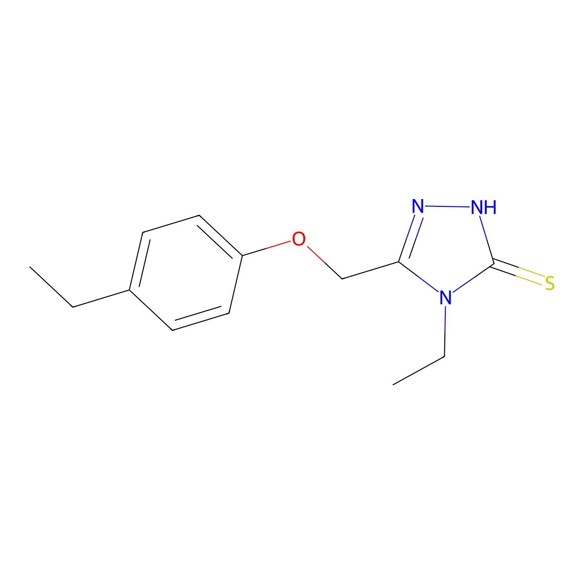 4-ethyl-5-[(4-ethylphenoxy)methyl]-4H-1,2,4-triazole-3-thiol molecular structure, CAS 491647-36-0