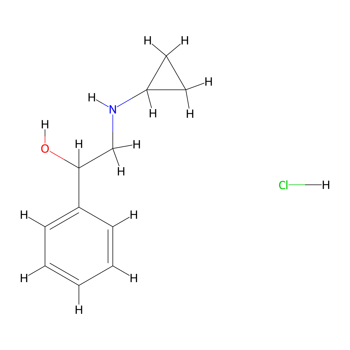 2-(Cyclopropylamino)-1-phenylethan-1-ol hydrochloride molecular structure, CAS 4917-71-9
