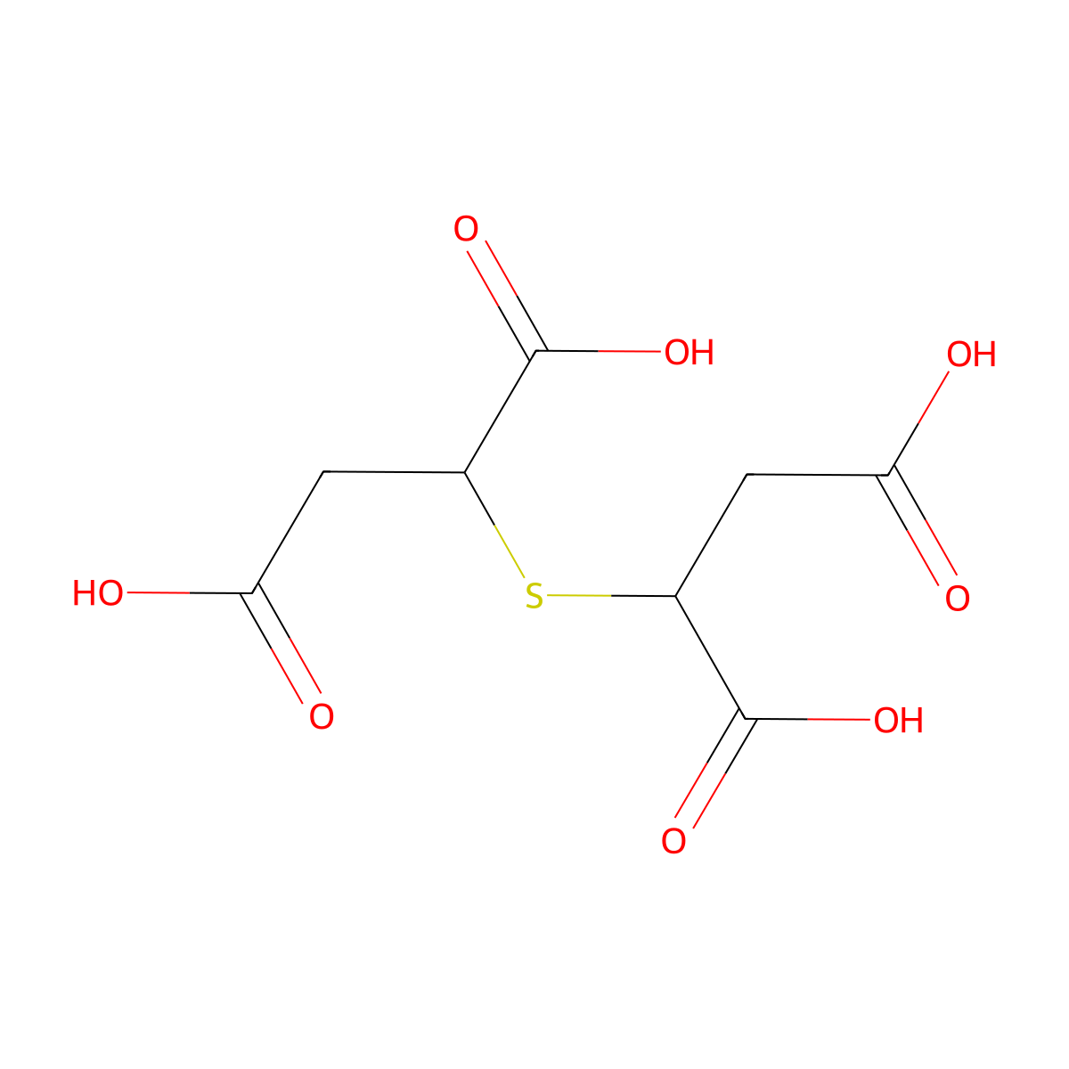 Thiodisuccinic acid molecular structure, CAS 4917-76-4
