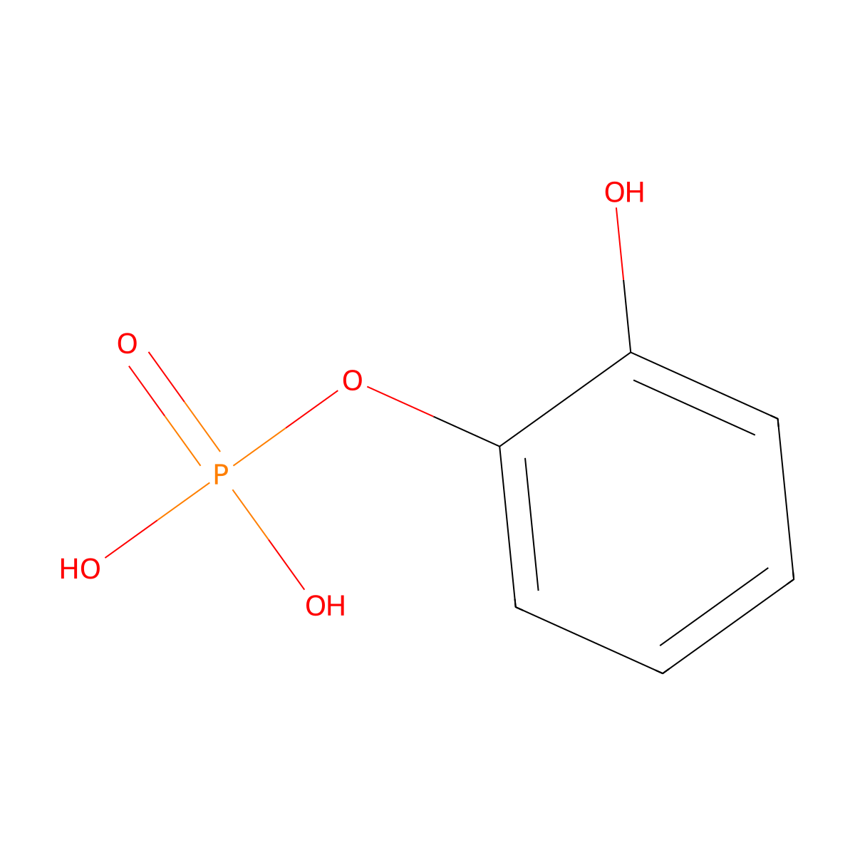 Catechol phosphate molecular structure, CAS 4918-98-3