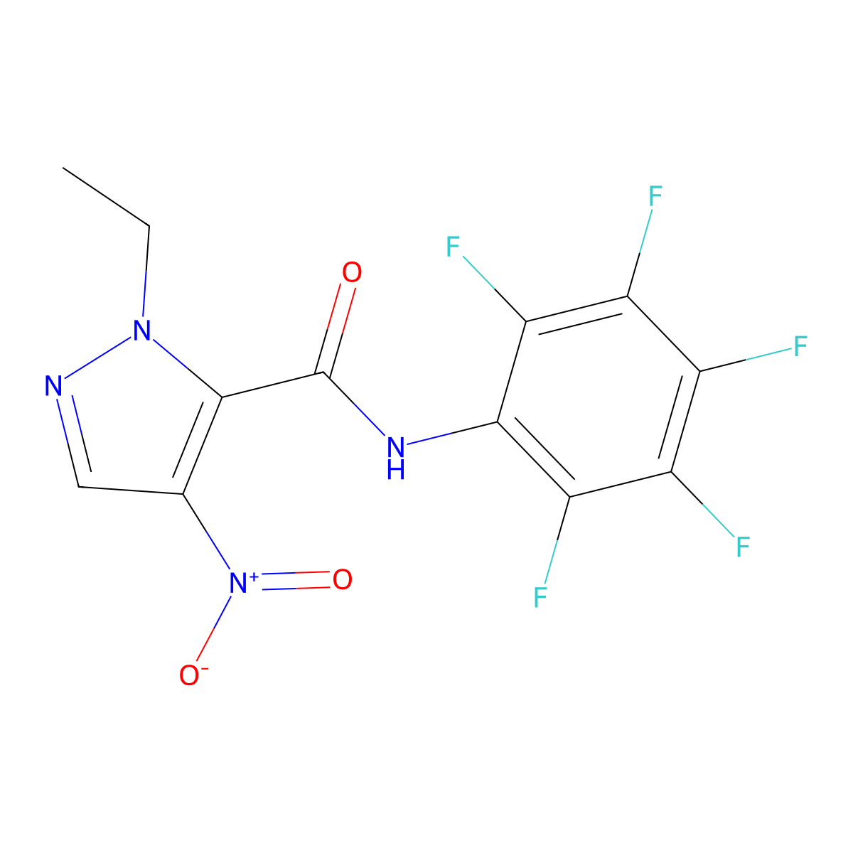 1-ethyl-4-nitro-N-(2,3,4,5,6-pentafluorophenyl)-1H-pyrazole-5-carboxamide molecular structure, CAS 491828-95-6