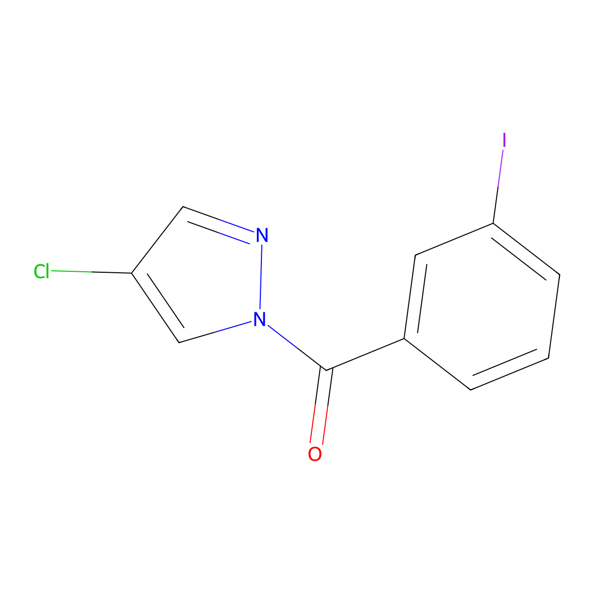 (4-Chloropyrazol-1-yl)-(3-iodophenyl)methanone molecular structure, CAS 491829-28-8