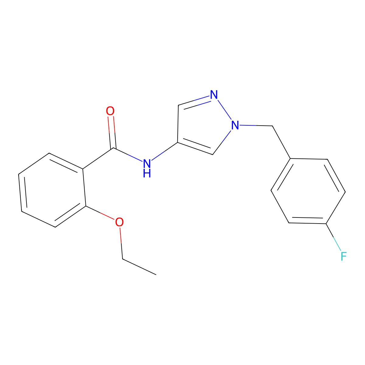 2-ethoxy-N-[1-[(4-fluorophenyl)methyl]pyrazol-4-yl]benzamide molecular structure, CAS 491829-64-2