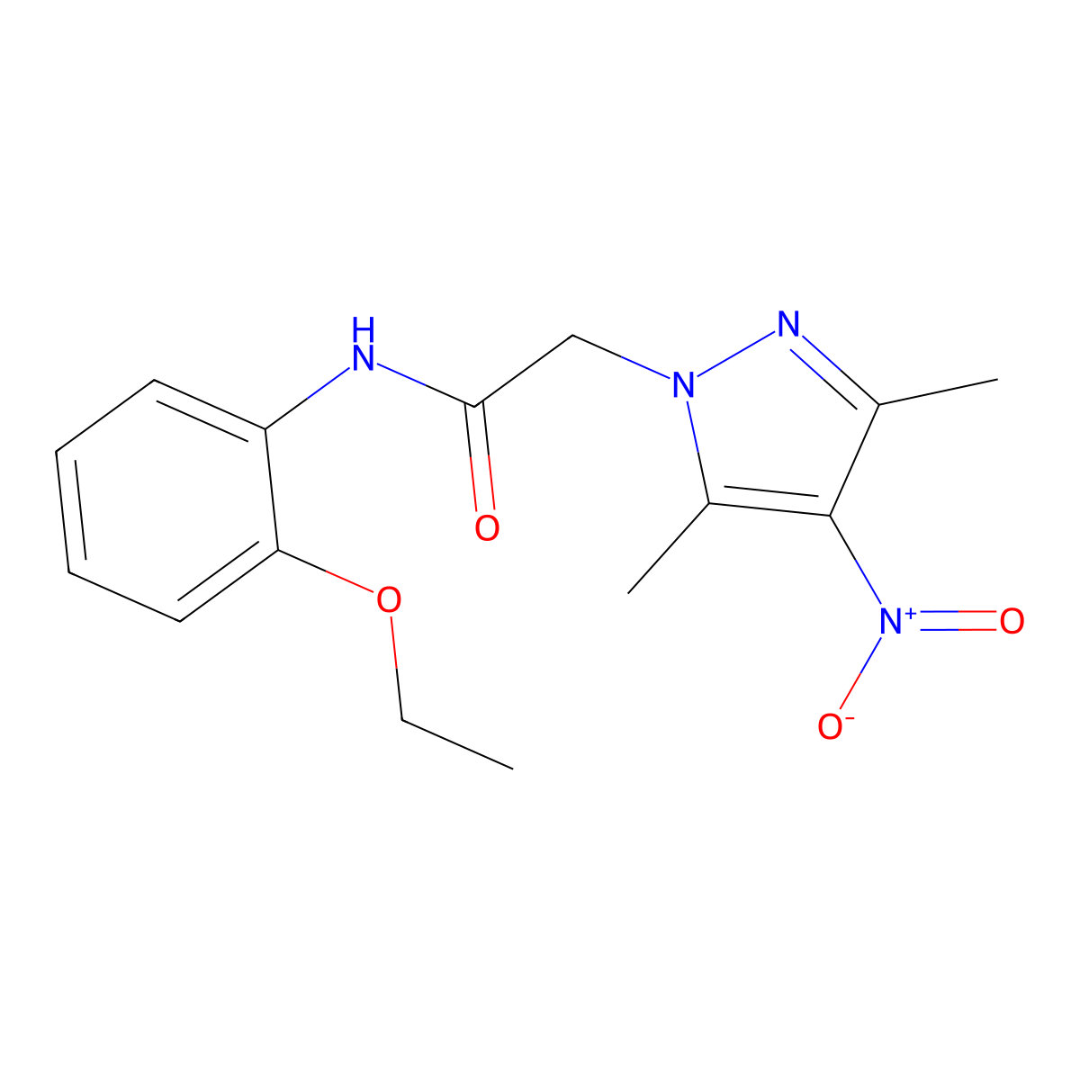 2-(3,5-dimethyl-4-nitropyrazol-1-yl)-N-(2-ethoxyphenyl)acetamide molecular structure, CAS 491829-78-8