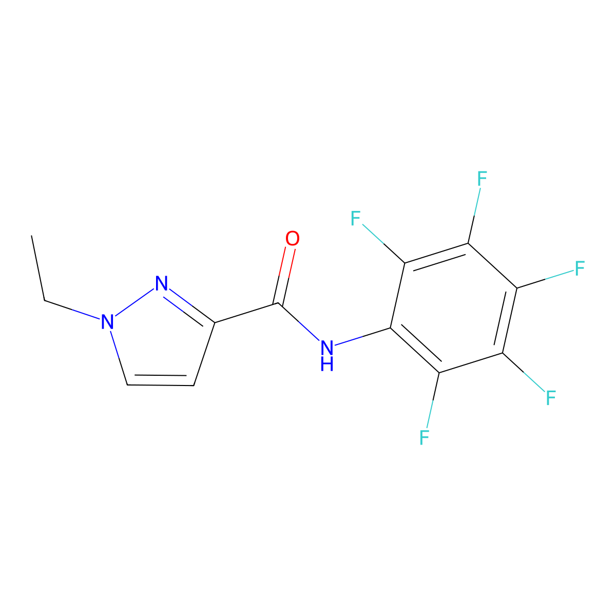 1-ethyl-N-(2,3,4,5,6-pentafluorophenyl)pyrazole-3-carboxamide molecular structure, CAS 491830-85-4
