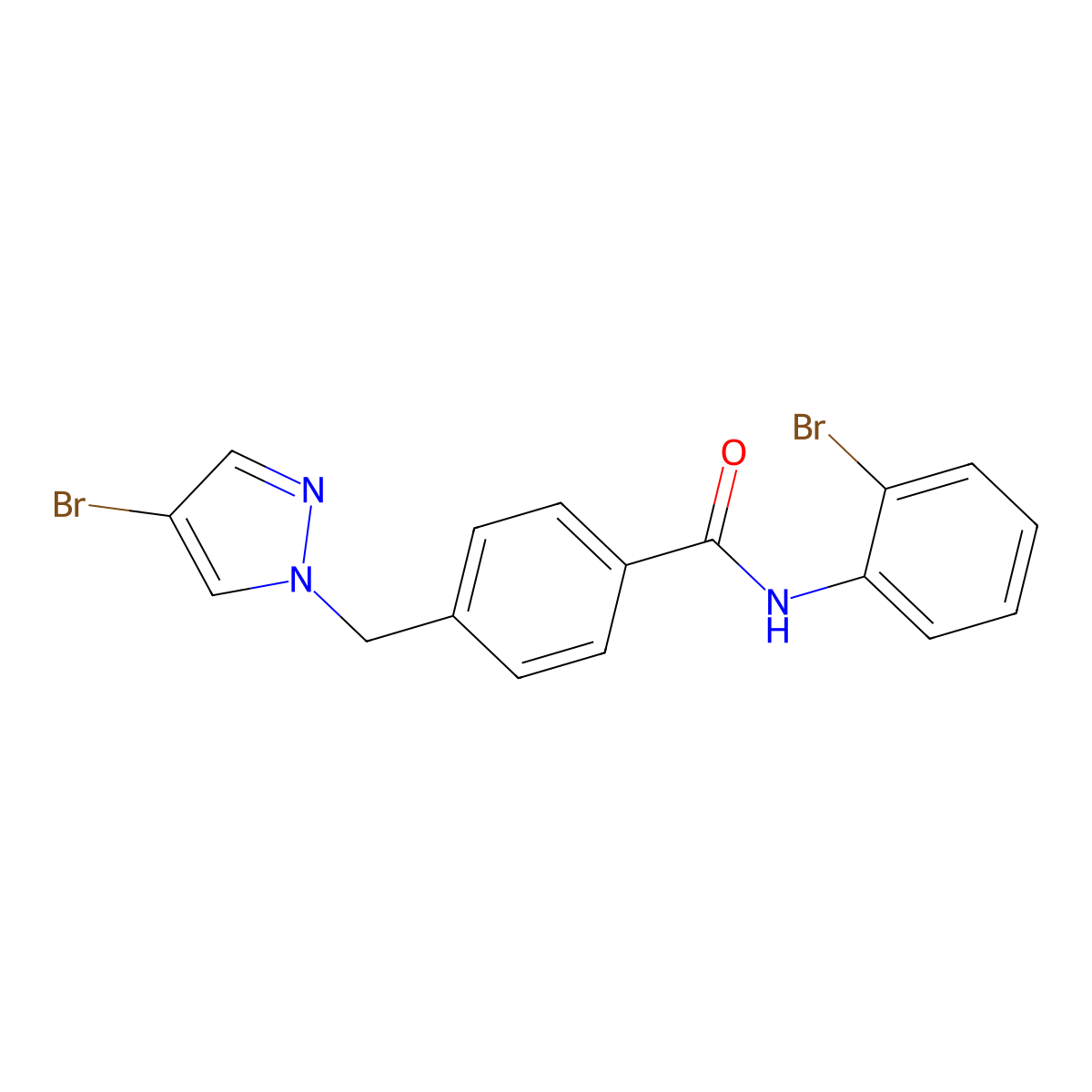 N-(2-bromophenyl)-4-[(4-bromopyrazol-1-yl)methyl]benzamide molecular structure, CAS 491830-92-3