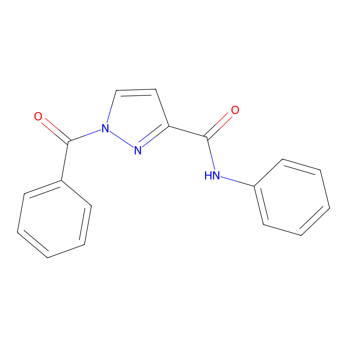 1-benzoyl-N-phenyl-1H-pyrazole-3-carboxamide molecular structure, CAS 491831-66-4