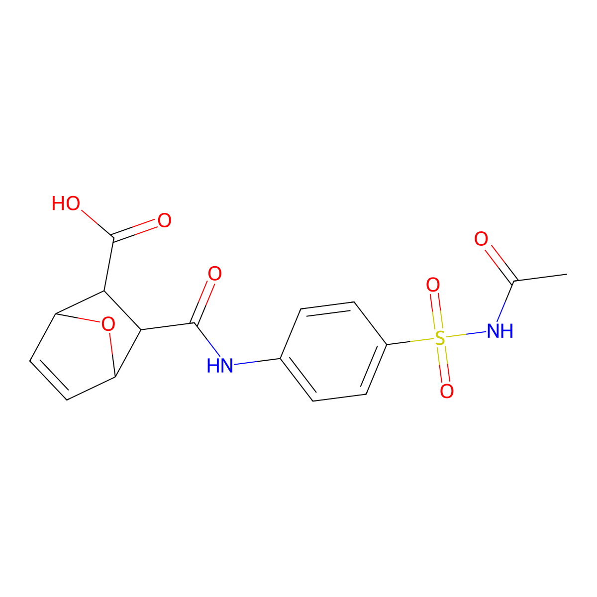 3-{[4-(Acetylsulfamoyl)phenyl]carbamoyl}-7-oxabicyclo[2.2.1]hept-5-ene-2-carboxylic acid molecular structure, CAS 491831-84-6